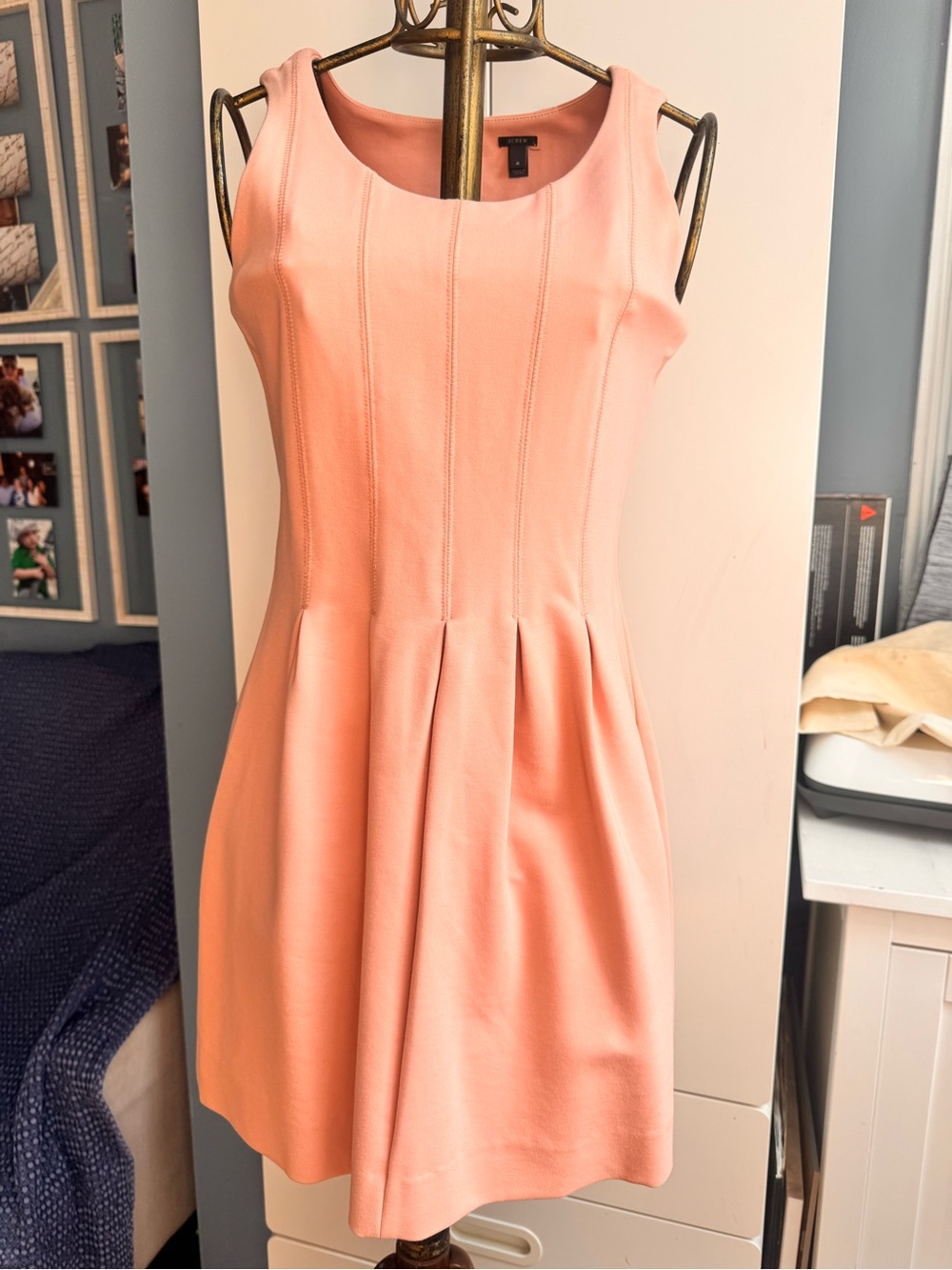 J. Crew Sleeveless Coral-Peach Fit & Flare Mini Dress